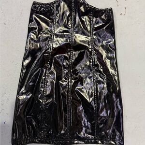 Black Shiny Women's Skirt